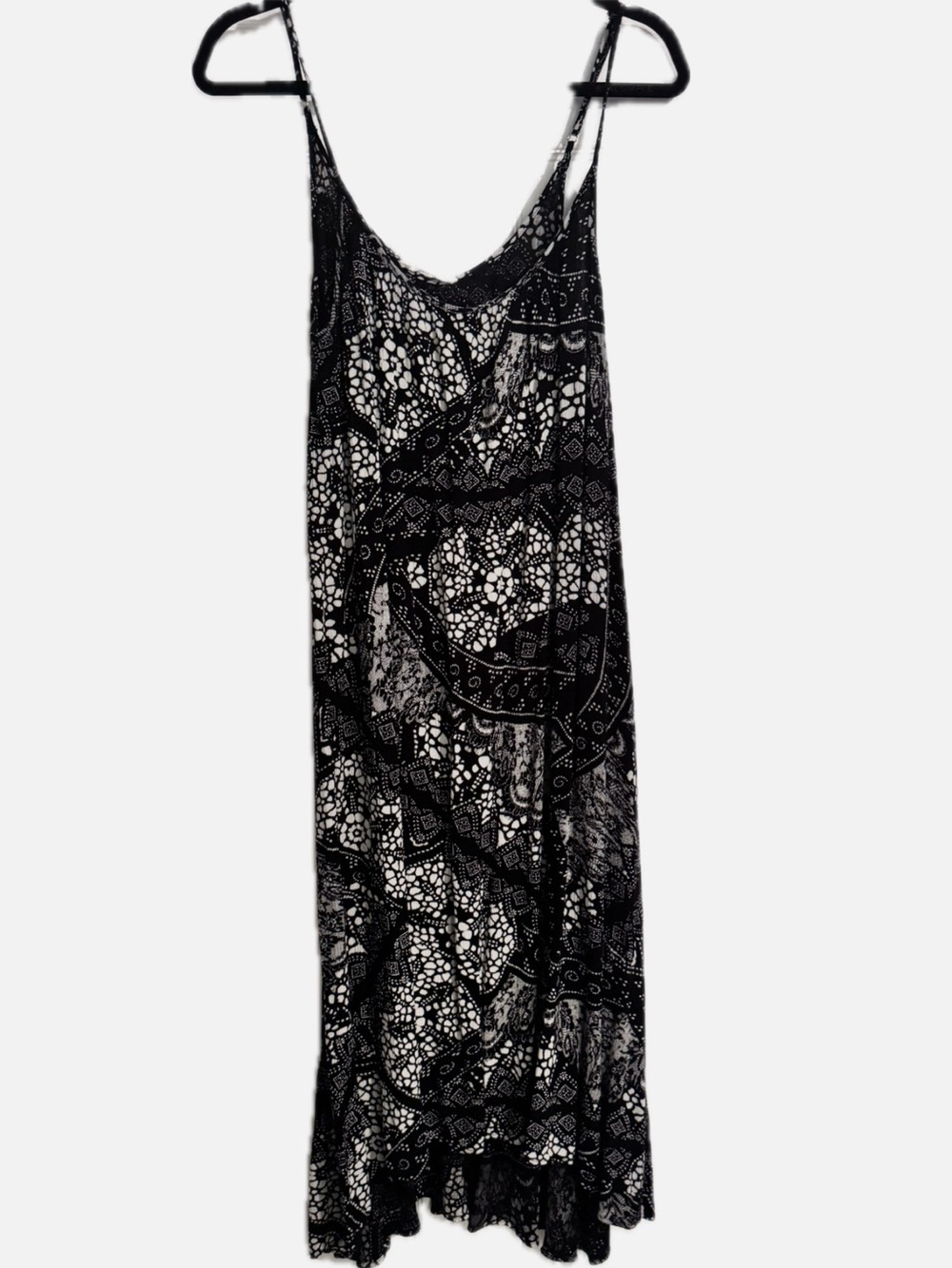 lovestitch Black Boho Dress with Spaghetti Straps
